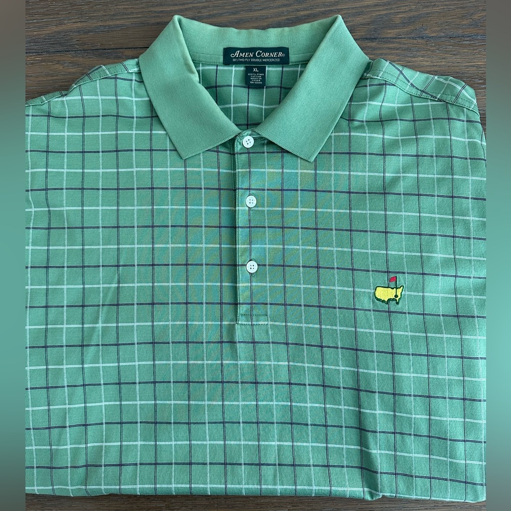 Amen Corner‎ Masters Mint Green Short Sleeve Polo Shirt Size XL